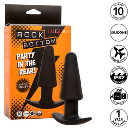 Calexotics - Rock Bottom Tappetino Anale Conico 10 Vibrazioni In Silicone Nero