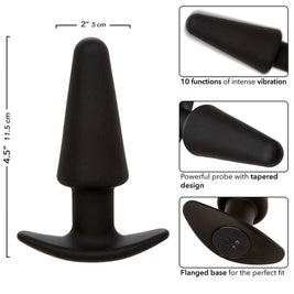 Calexotics - Rock Bottom Tappetino Anale Conico 10 Vibrazioni In Silicone Nero