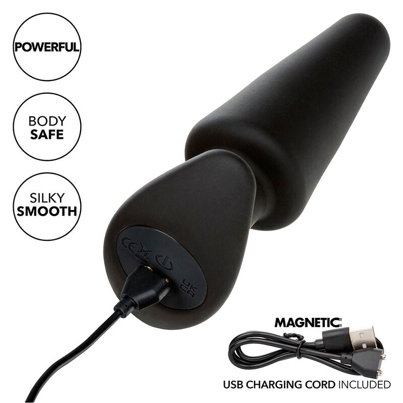 Calexotics - Rock Bottom Tappetino Anale Conico 10 Vibrazioni In Silicone Nero