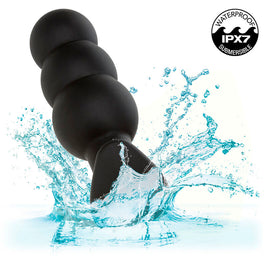Calexotics - Plug Anale Rock Bottom Con Perline 10 Vibrazioni Silicone Nero