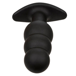 Calexotics - Plug Anale Rock Bottom Con Perline 10 Vibrazioni Silicone Nero