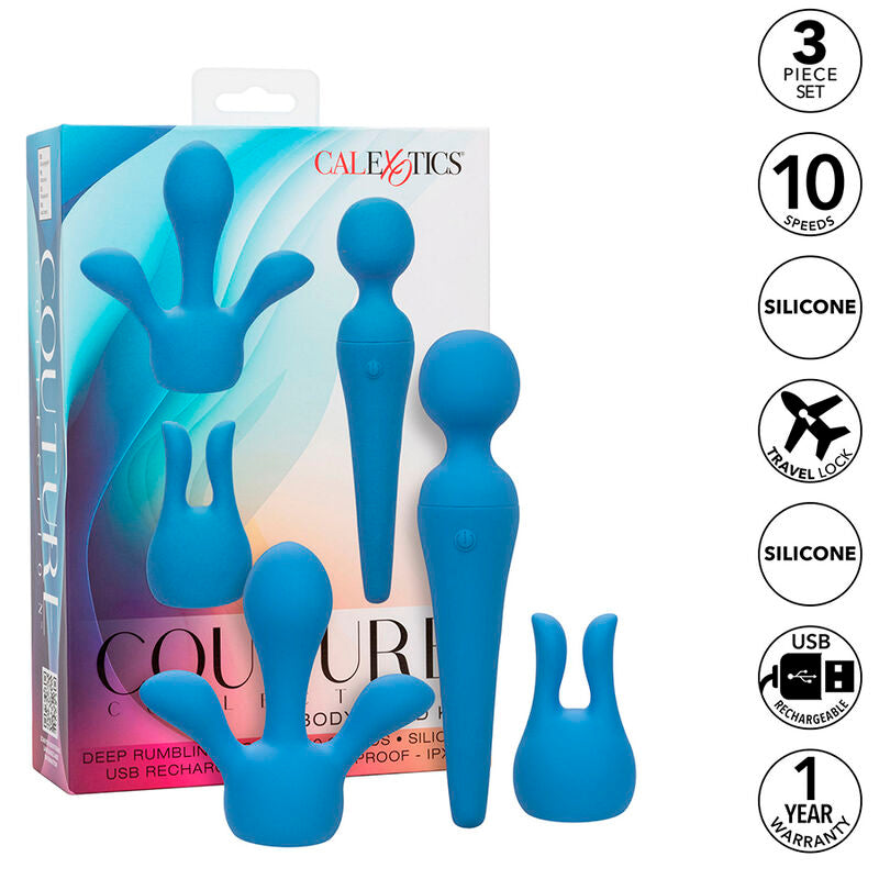 Calexotics Couture Vibratore Wand 10 Velocità Ricaricabile Blu