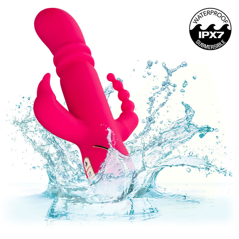 Calexotics - Jack Fantasy Vibratore Triplo Riscaldato Rosa Coniglio