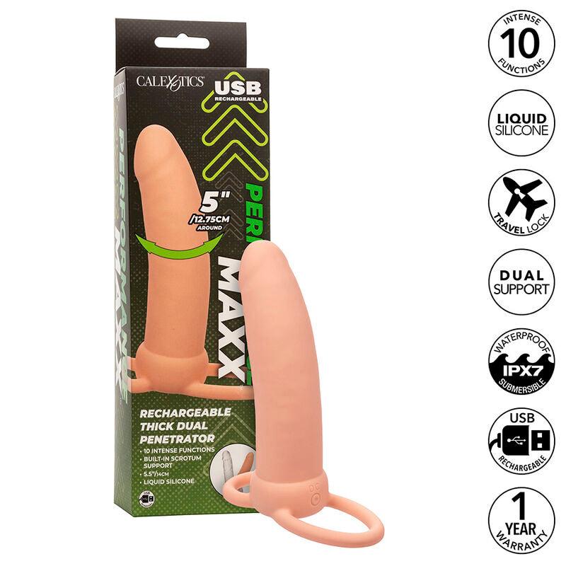 Calexotics - Maxx Thick Dual Penetrator 10 Vibrazioni Carne