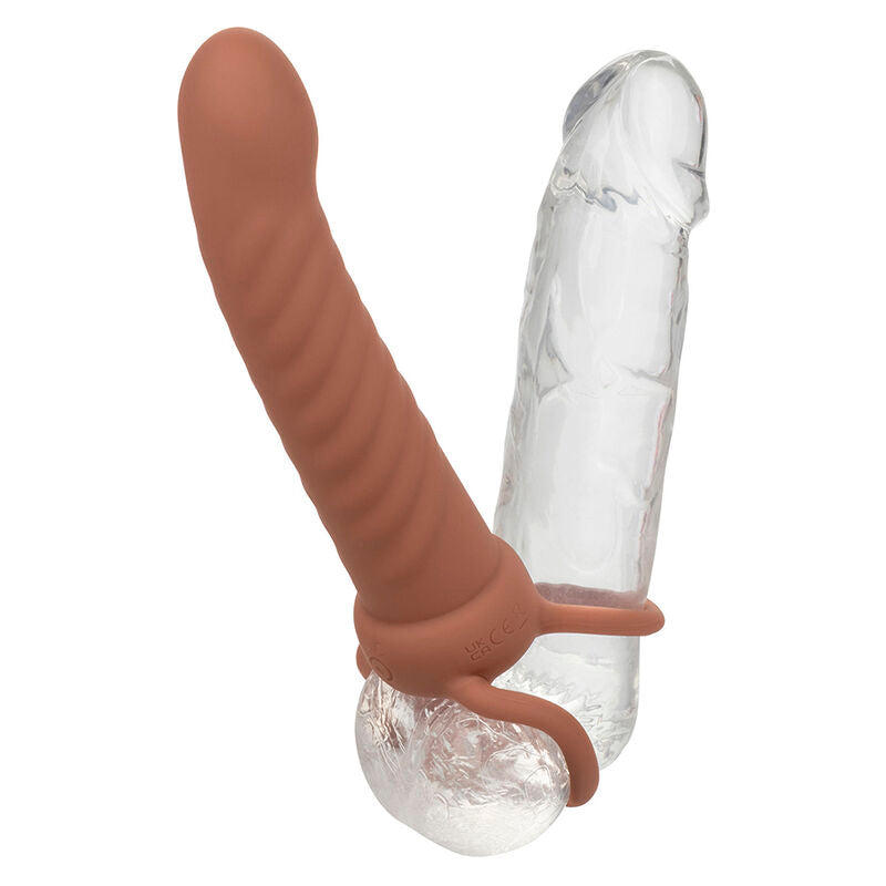 Calexotics - Maxx Ribbed Dual Penetrator 10 Vibrazioni Marrone