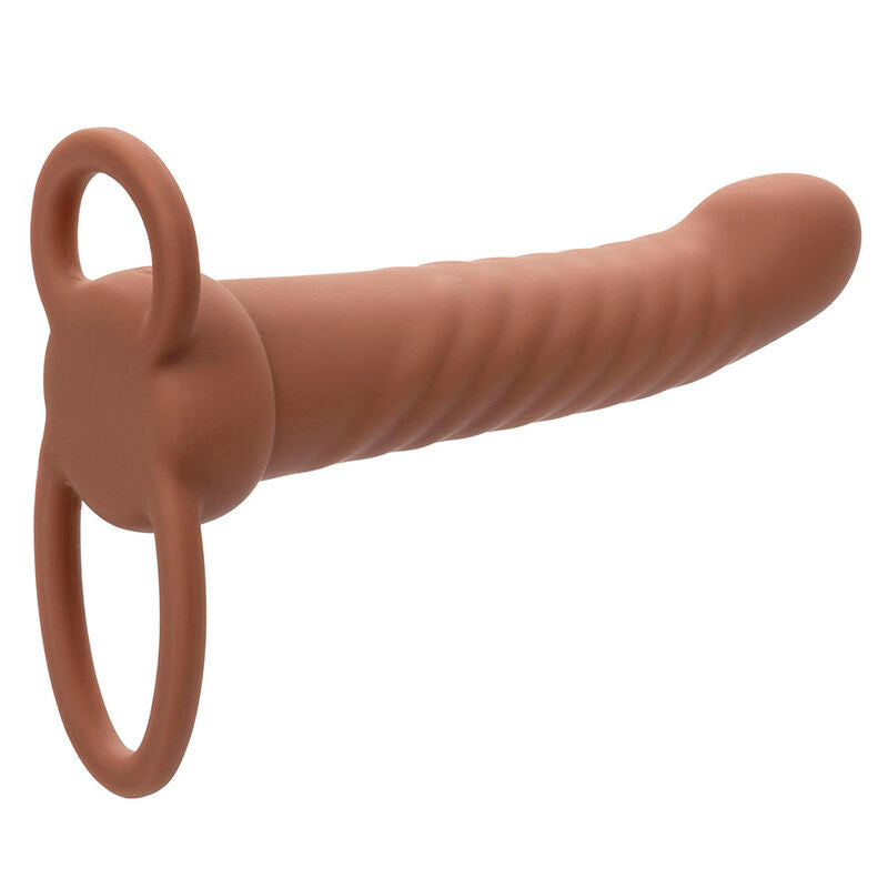 Calexotics - Maxx Ribbed Dual Penetrator 10 Vibrazioni Marrone