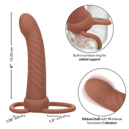 Calexotics - Maxx Ribbed Dual Penetrator 10 Vibrazioni Marrone