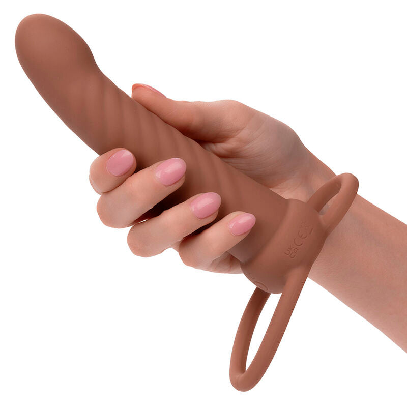 Calexotics - Maxx Ribbed Dual Penetrator 10 Vibrazioni Marrone