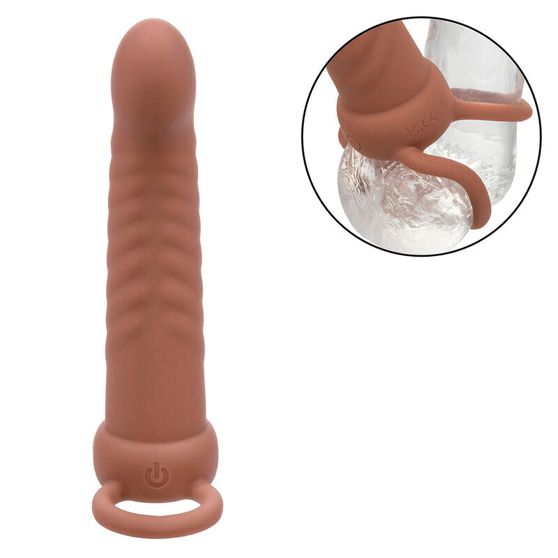 Calexotics - Maxx Ribbed Dual Penetrator 10 Vibrazioni Marrone