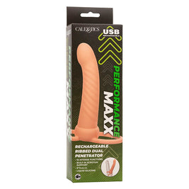 Calexotics - Maxx Ribbed Dual Penetrator 10 Vibrazioni Carne