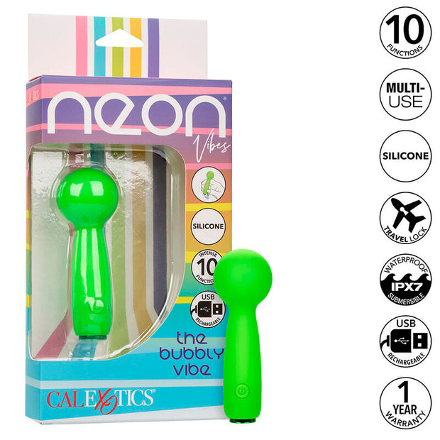 Calexotics Neon Vibes Bubbly Mini Massaggiatore 10 Vibrazioni Verde