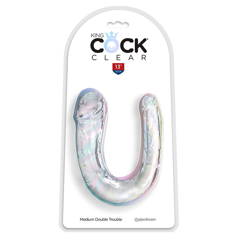 King Cock - Doppio Dildo Doppio Trouble 33 Cm Trasparente