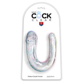 King Cock - Doppio Dildo Doppio Trouble 33 Cm Trasparente