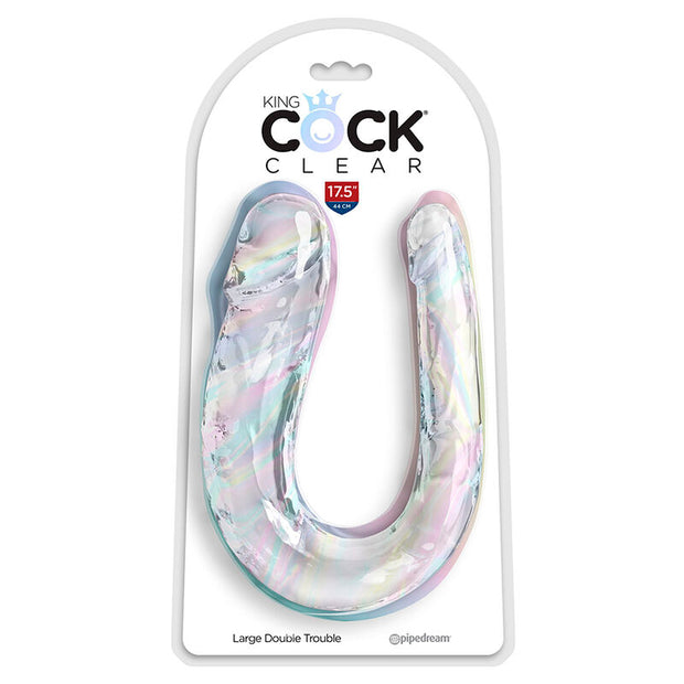 King Cock - Doppio Dildo Doppio Trouble 44 Cm Trasparente