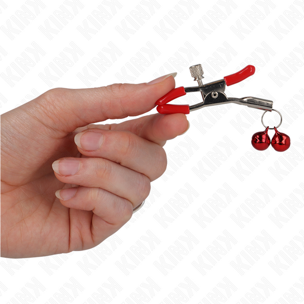 Kink - Morsetto Per Capezzolo A Doppia Campana Rossa Rosso 6 Cm