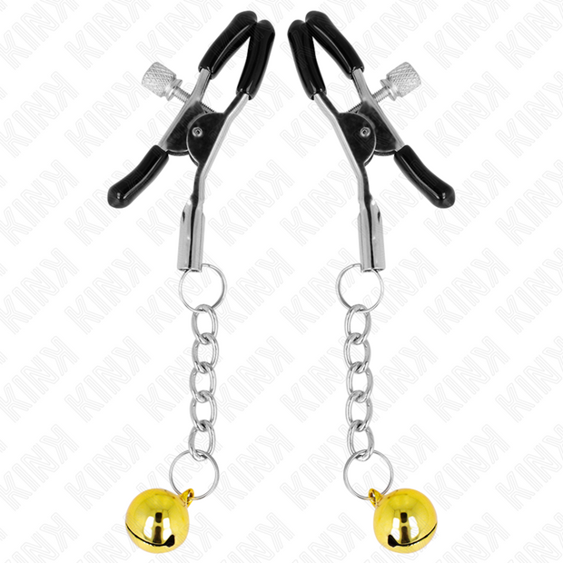 Kink - Morsetti Per Capezzoli Con Campanello Oro 6 Cm