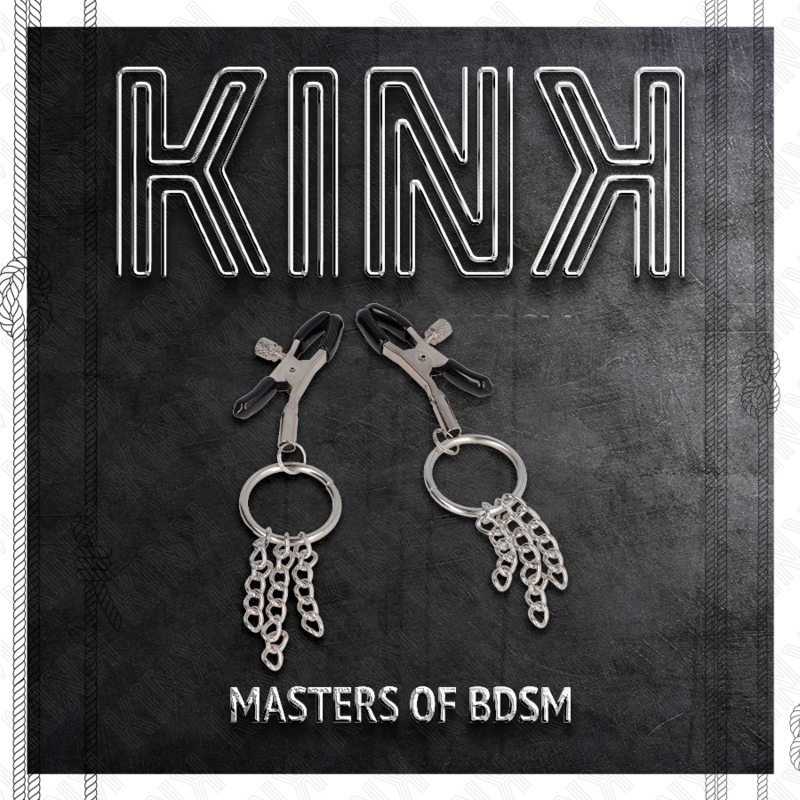 Kink - Morsetto Per Capezzolo Con Anello E Catenina Argento 6 Cm