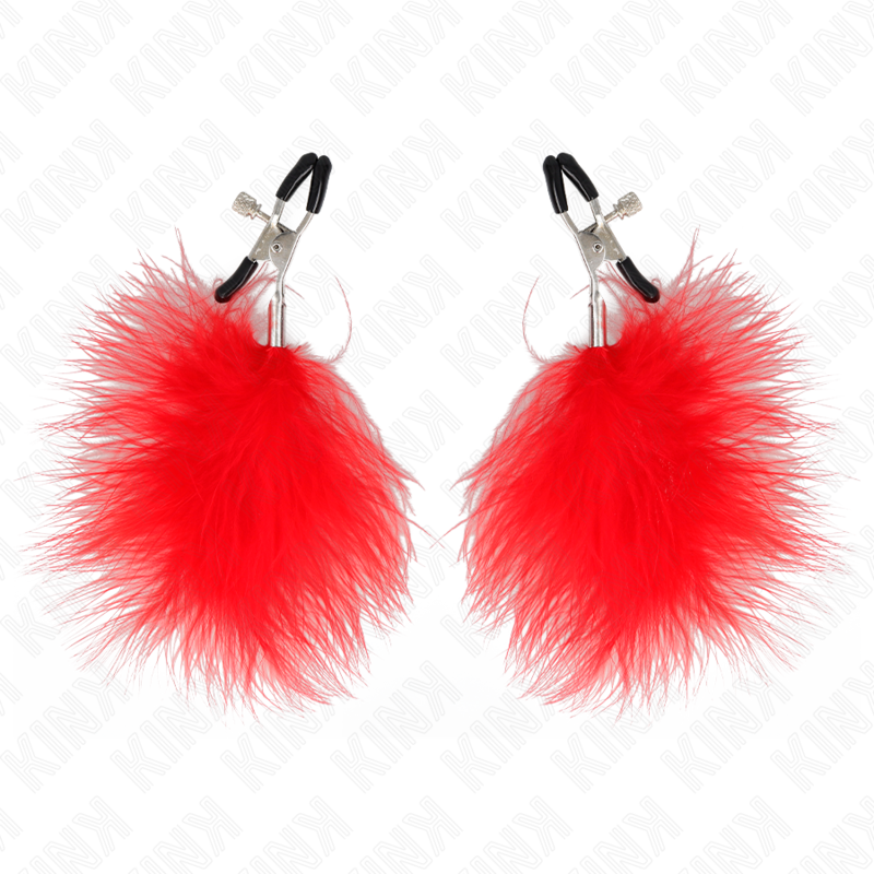 Kink - Morsetto Per Capezzoli A Piuma Rosso 7 Cm