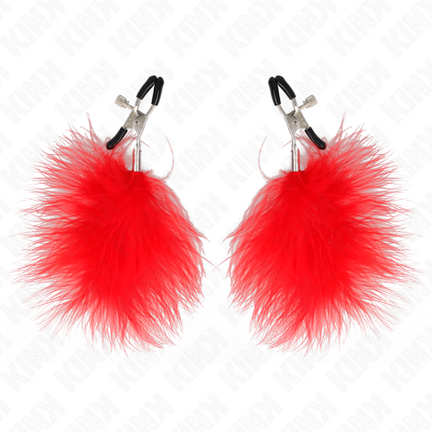 Kink - Morsetto Per Capezzoli A Piuma Rosso 7 Cm
