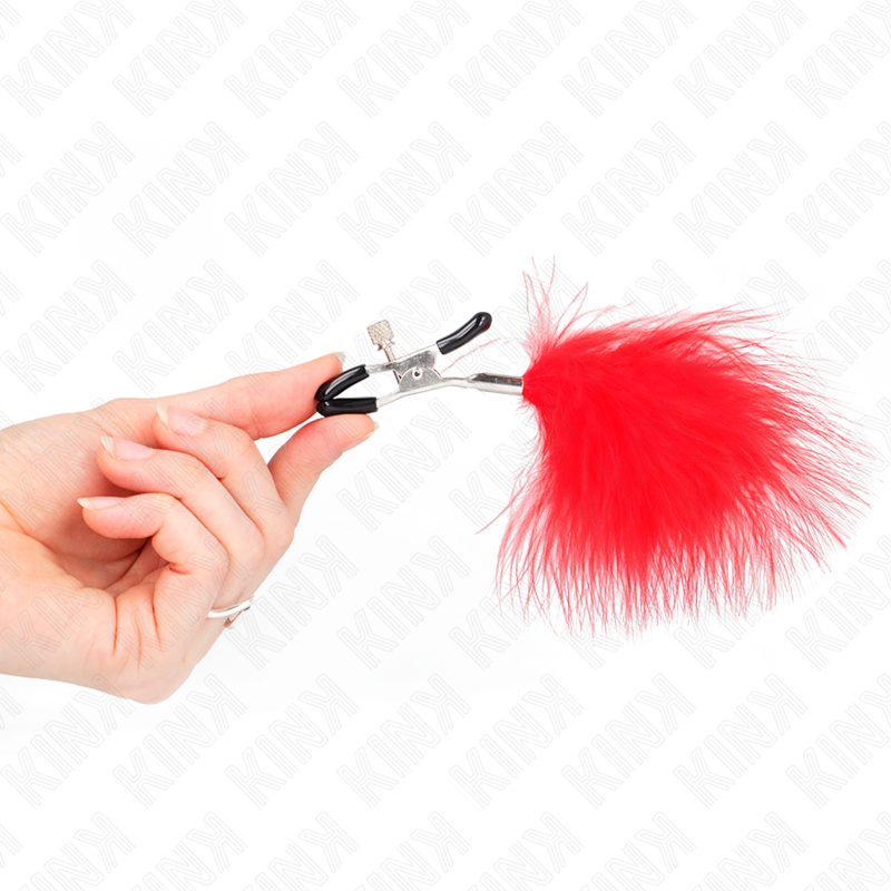 Kink - Morsetto Per Capezzoli A Piuma Rosso 7 Cm