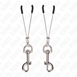 Kink - Morsetto Per Capezzoli A Gancio Sottile Argento 7 Cm