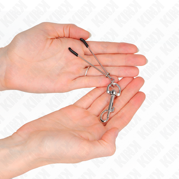 Kink - Morsetto Per Capezzoli A Gancio Sottile Argento 7 Cm