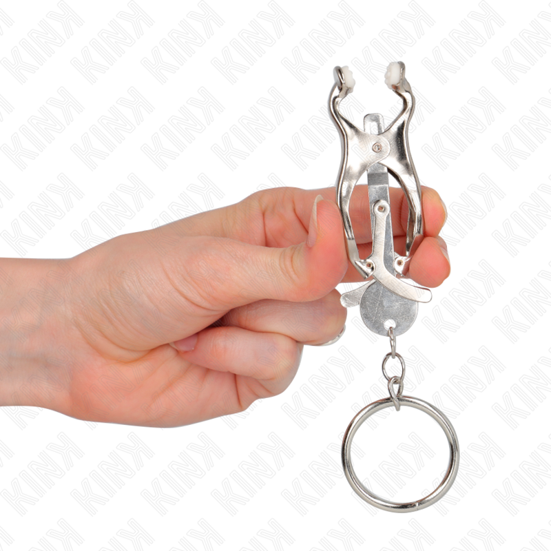 Kink - Morsetti Per Capezzoli Con O-Ring Giapponese A Trifoglio Argento