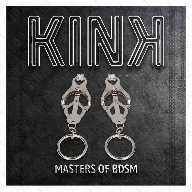 Kink - Morsetti Per Capezzoli Con O-Ring Giapponese A Trifoglio Argento