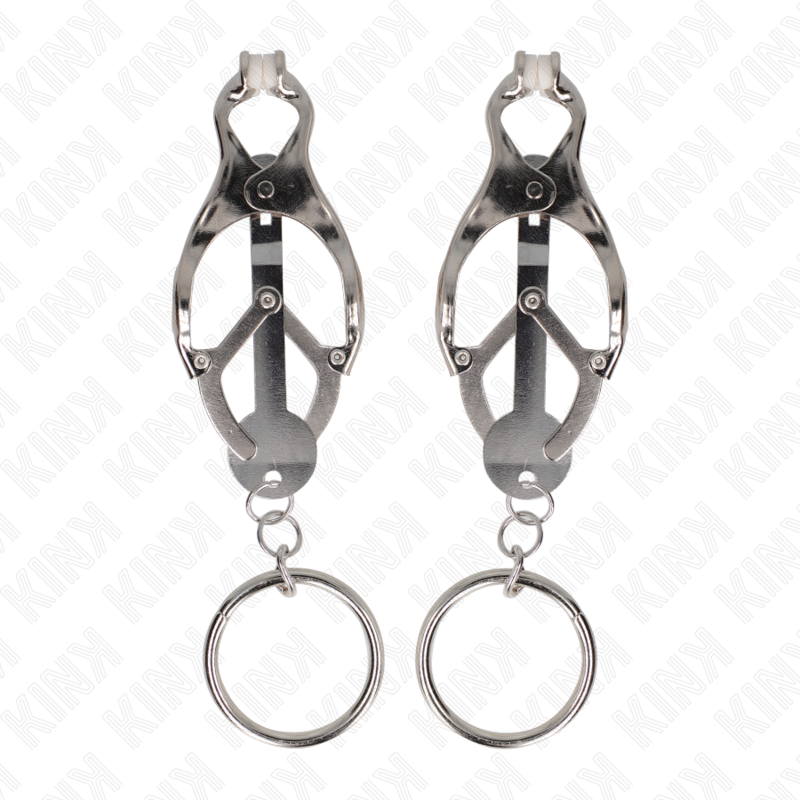 Kink - Morsetti Per Capezzoli Con O-Ring Giapponese A Trifoglio Argento