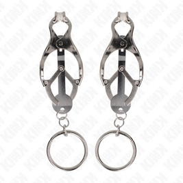 Kink - Morsetti Per Capezzoli Con O-Ring Giapponese A Trifoglio Argento