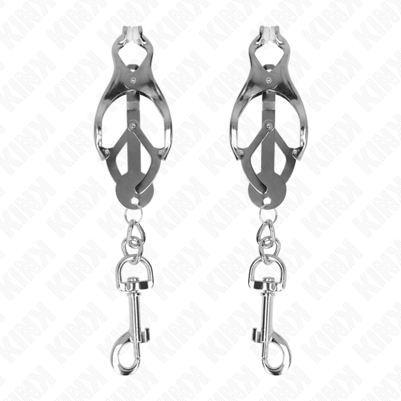 Kink - Morsetti Per Capezzoli A Trifoglio Giapponesi Con Ganci Argento