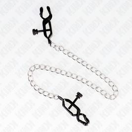 Kink - Morsetti Per Capezzoli A Catena Piatta Argento 30 Cm