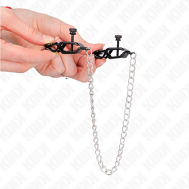 Kink - Morsetti Per Capezzoli A Catena Piatta Argento 30 Cm
