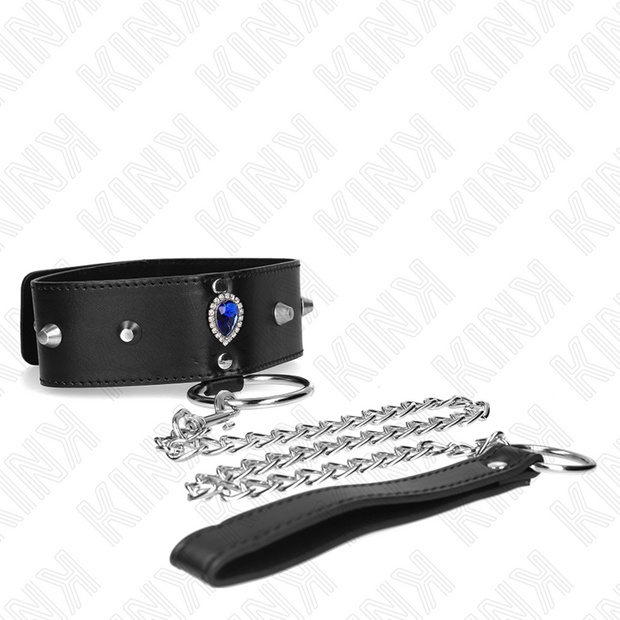 Kink - Collana 65 Cm Con Cinturino Con Diamanti Blu Regolabile 36-43 Cm X 5 Cm