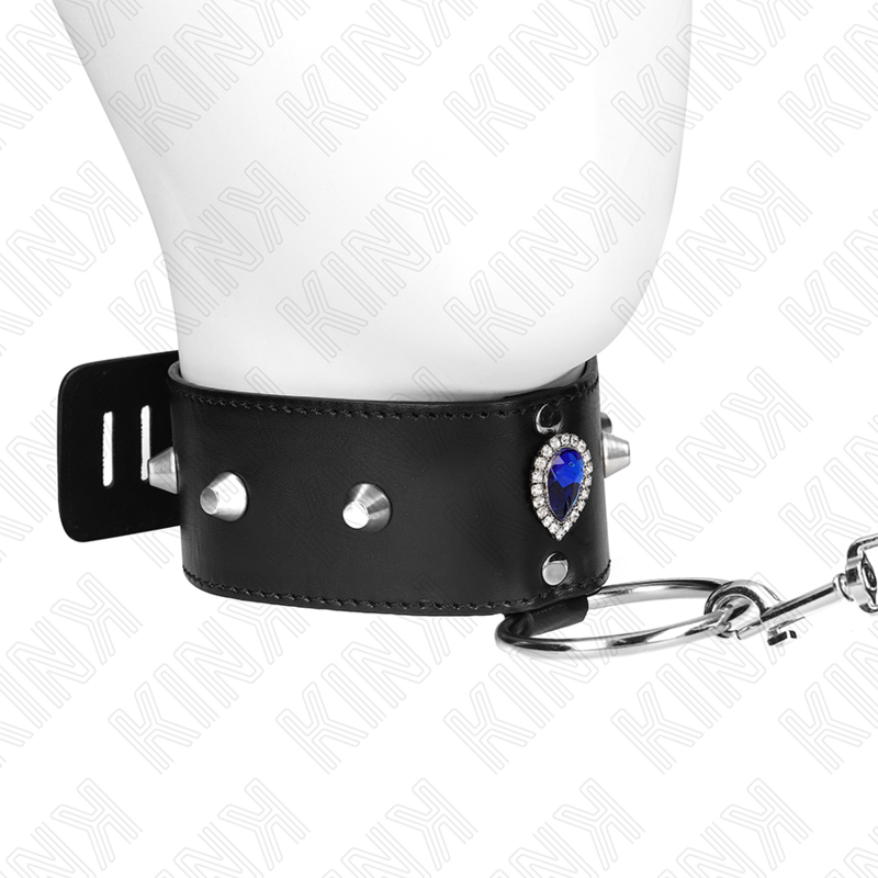 Kink - Collana 65 Cm Con Cinturino Con Diamanti Blu Regolabile 36-43 Cm X 5 Cm