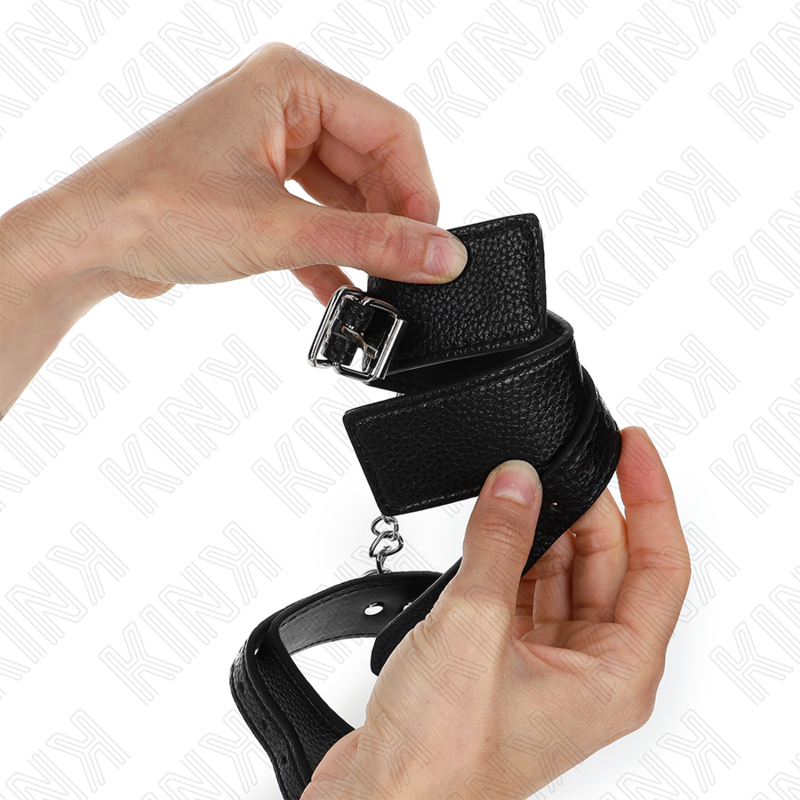 Kink - Cinturini Da Polso Con Motivo Serpente Neri Regolabili 20-28 Cm X 5,4 Cm