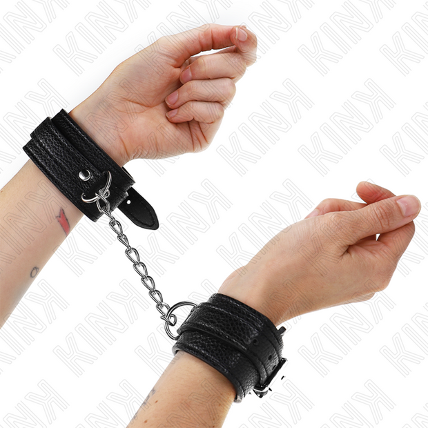 Kink - Cinturini Da Polso Con Motivo Serpente Neri Regolabili 20-28 Cm X 5,4 Cm