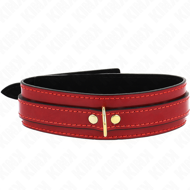 Kink - Collana Regolabile Rosso Vino Con Dettagli Oro 29-42,5 Cm X 4 Cm