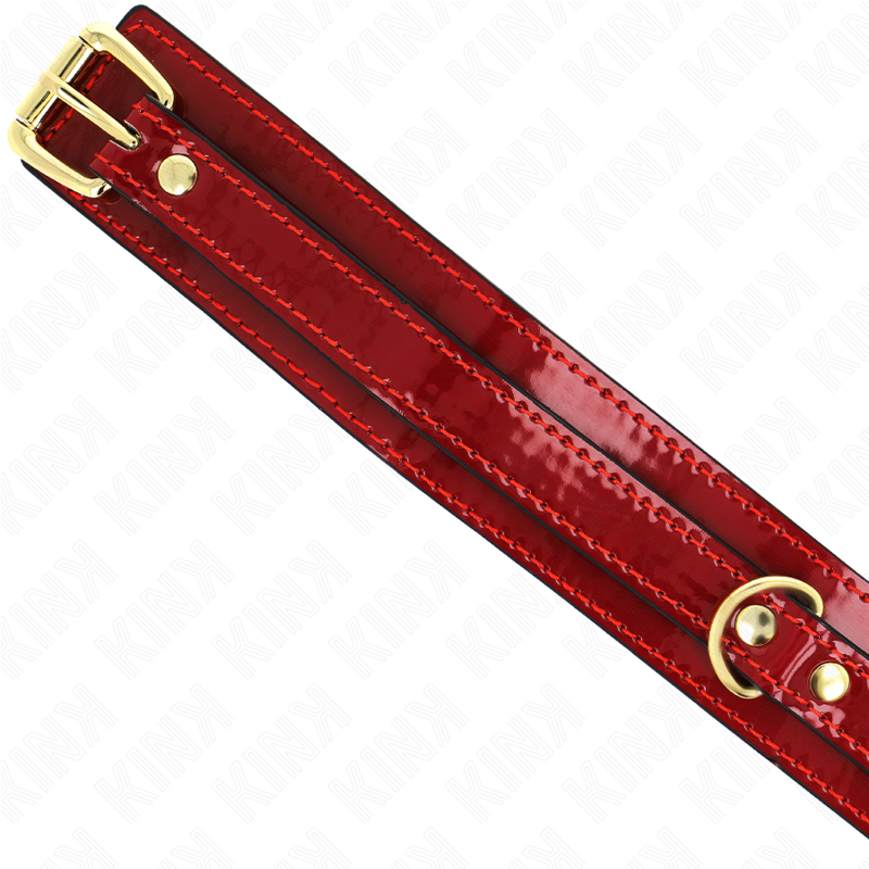 Kink - Collana Regolabile Rosso Vino Con Dettagli Oro 29-42,5 Cm X 4 Cm