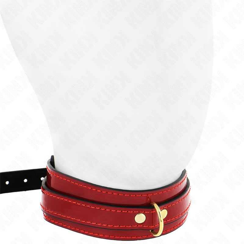 Kink - Collana Regolabile Rosso Vino Con Dettagli Oro 29-42,5 Cm X 4 Cm
