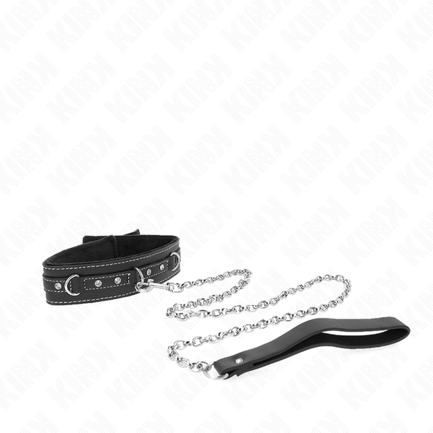 Kink - Collana In Pvc E Pelle Con Cintura 105 Cm Rivetto Con Strass 41,5 X 4 Cm