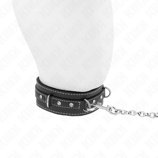 Kink - Collana In Pvc E Pelle Con Cintura 105 Cm Rivetto Con Strass 41,5 X 4 Cm