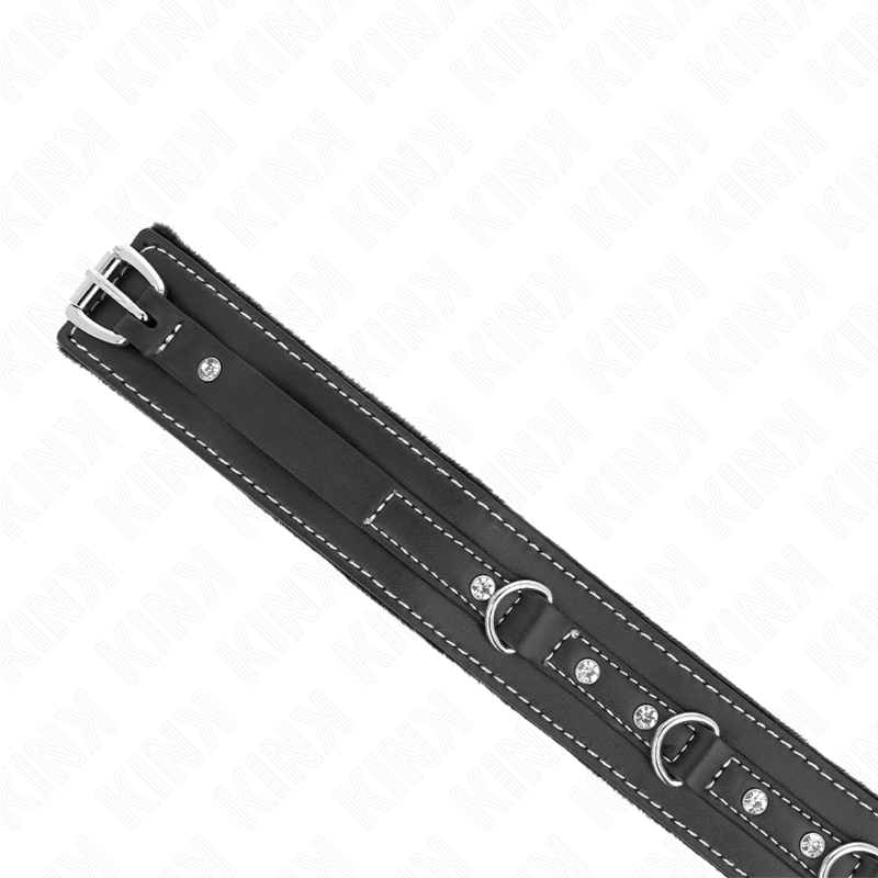 Kink - Collana In Pvc E Pelle Con Cintura 105 Cm Rivetto Con Strass 41,5 X 4 Cm