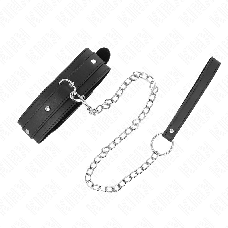 Kink - Collana Con Guinzaglio 65 Cm 1 Anello Regolabile 38-49 Cm X 5 Cm