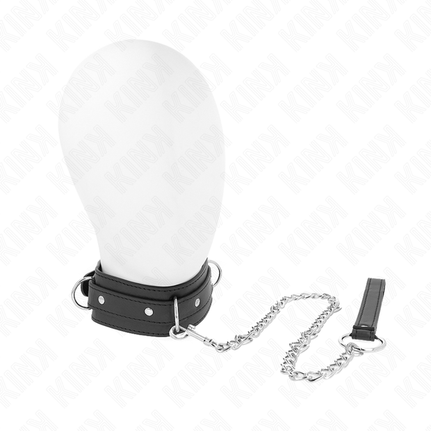 Kink - Collana Con Guinzaglio 65 Cm Modello 3 Anelli 1 Regolabile 38-49 Cm X 5 Cm