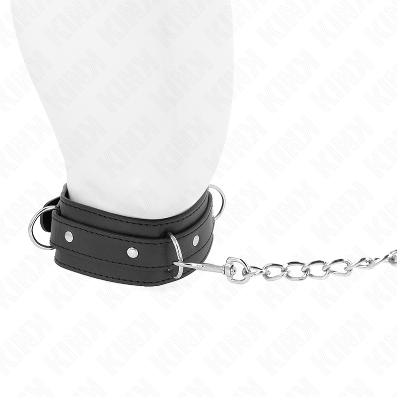 Kink - Collana Con Guinzaglio 65 Cm Modello 3 Anelli 1 Regolabile 38-49 Cm X 5 Cm