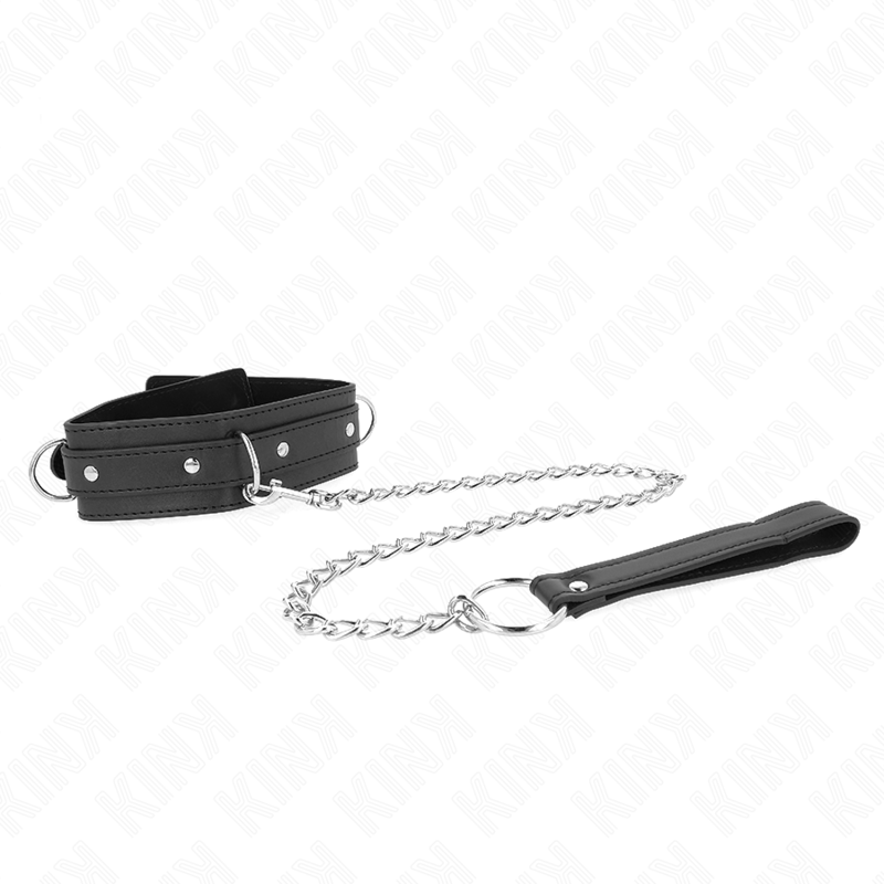 Kink - Collana Con Guinzaglio 65 Cm Modello 3 Anelli 1 Regolabile 38-49 Cm X 5 Cm