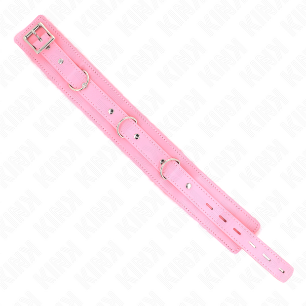Kink - Collare Con Guinzaglio 65 Cm Con Restrizioni Rosa 36-42 Cm X 5,5 Cm