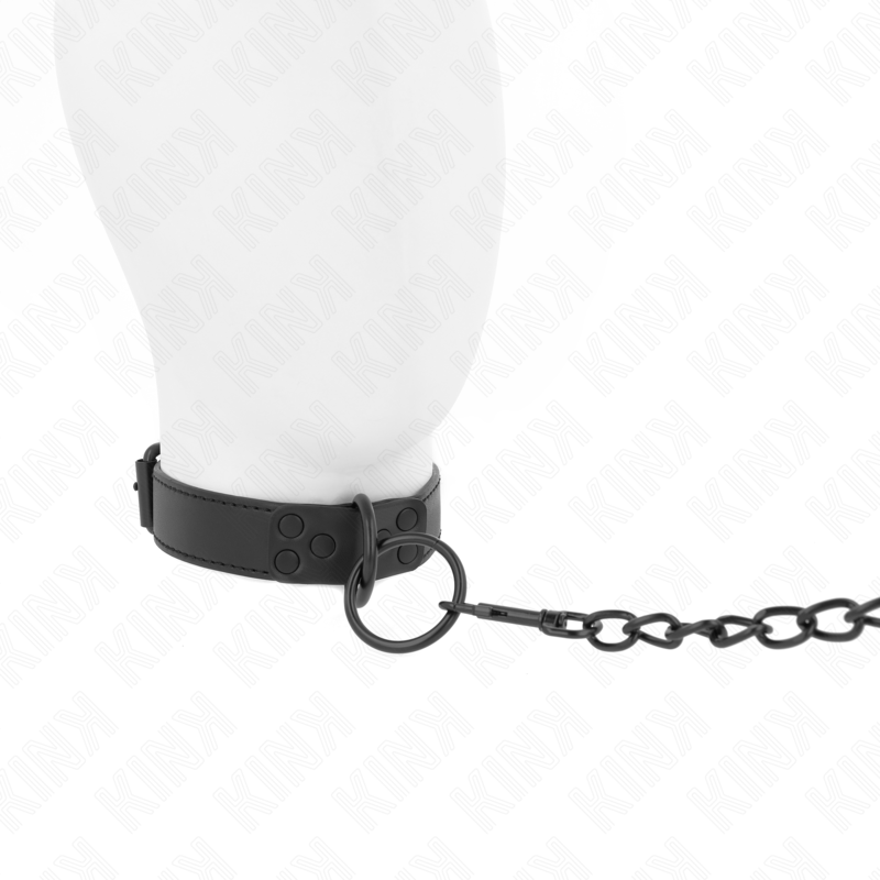 Kink - Collare Con Guinzaglio Scuro 65 Cm Regolabile 37-54 Cm X 3 Cm