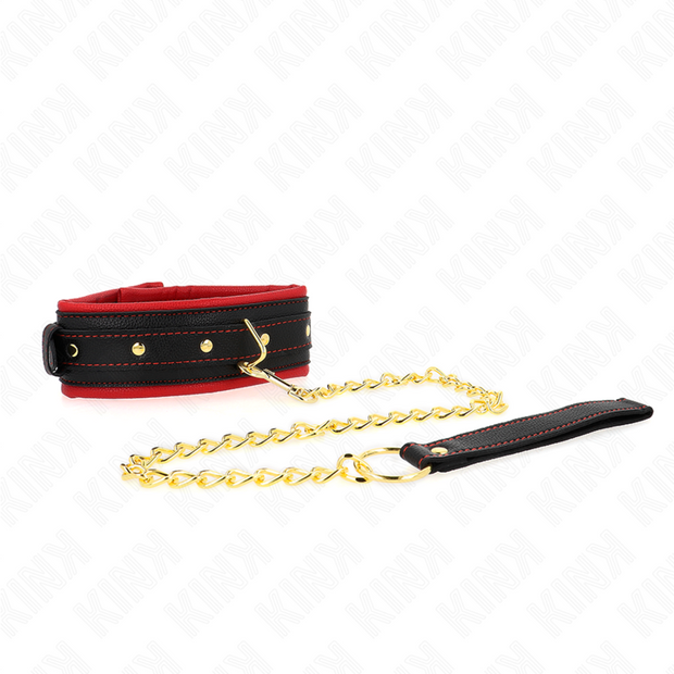 Kink - Collare Con Guinzaglio In Tessuto Tinta Unita Regolabile 33-48 Cm X 5,7 Cm